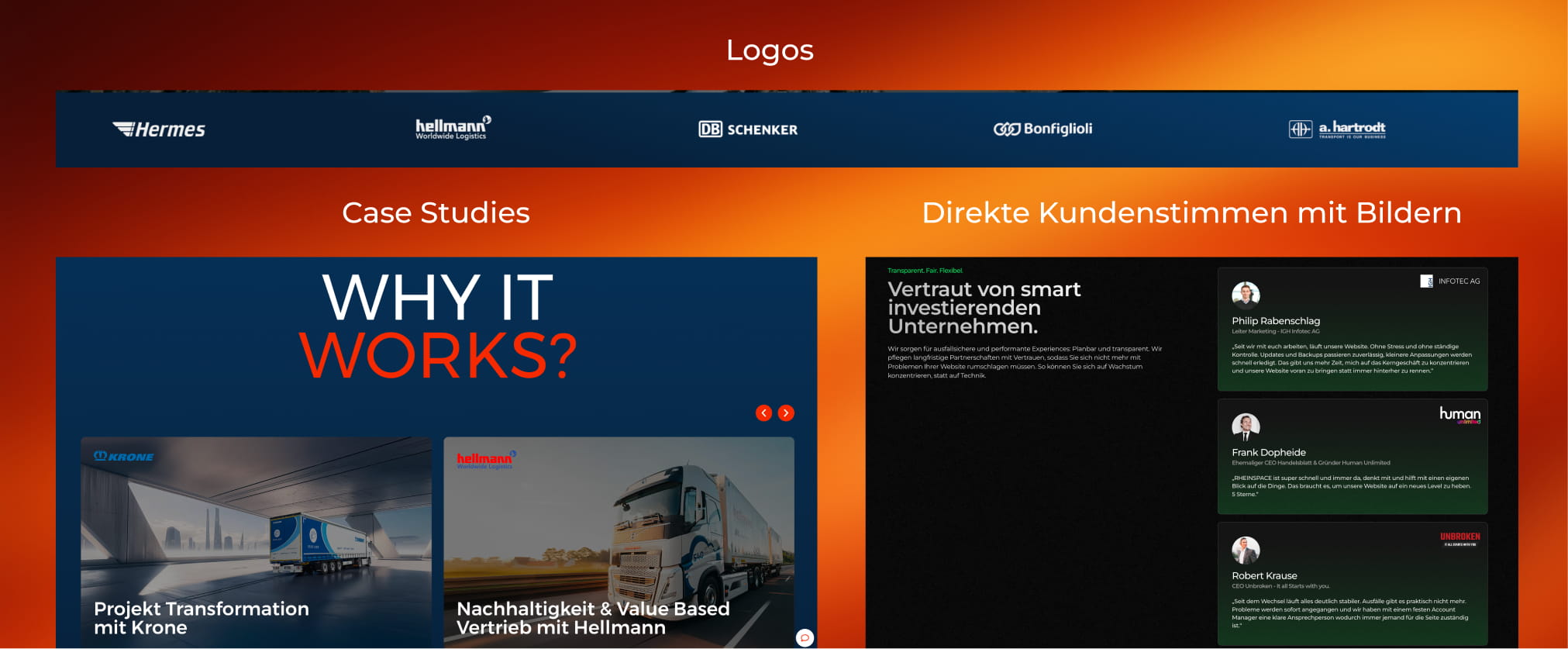 Landingpage Aufbau Trust